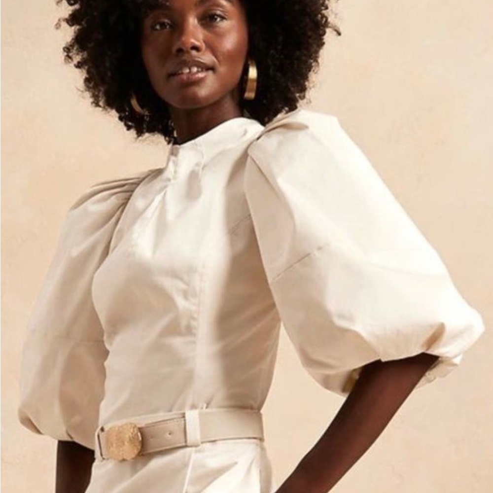 Banana Republic X Harrison size Large balloon sleeve top